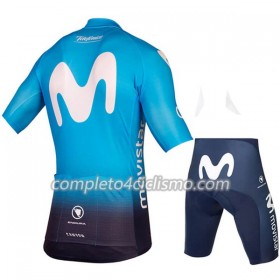 Completo Maglia Ciclismo + Pantaloncino 2018 Movistar Team Bambino N001